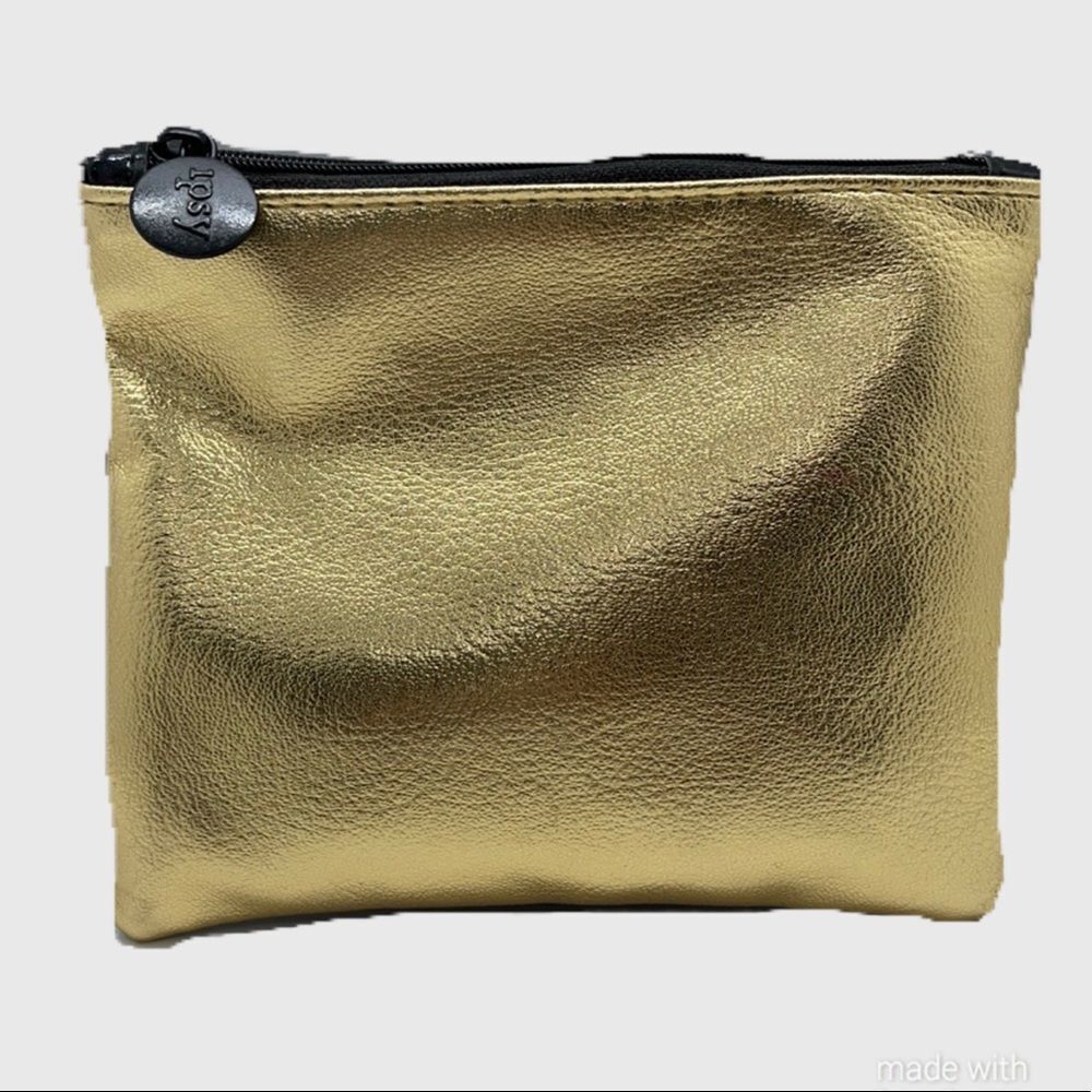 NWT IPSY Gold Metallic Cosmetic Bag w/ Zipper